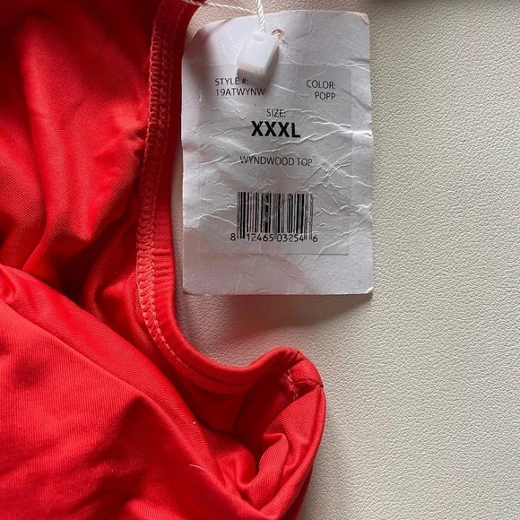 New! Andie Swim Red Wynwood One Shoulder Bikini Top - Picture 3 of 4